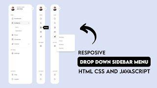 Responsive Sidebar Menu using HTML CSS and JavaScript | Dropdown Side Navigation Bar