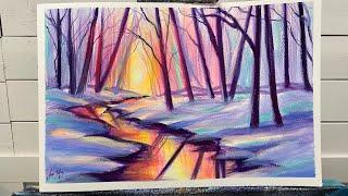 Winter River Painting Tutorial ~ Gouache