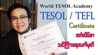 TESOL/TEFL အွန်လိုင်းသင်တန်းတစ်ခုအကြောင်း