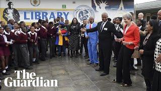 Theresa May dances at South African secondary school