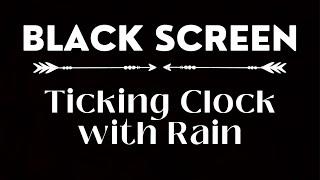 Grandfather Clock Sound with Rain | Ticking Clock Sound | Black Screen 10 Hours