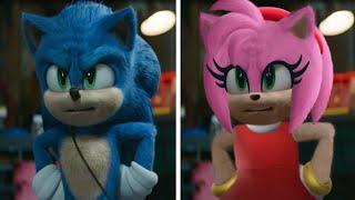 SONIC Movie 2 OLD Design VS NEW Design Compilation (AMY TAILS VS KNUCKLES)