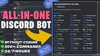 HOW TO MAKE ALL IN ONE BOT WITH MUSIC, TICKET, MODERATION, FUN AND MORE | 24/7 FOR FREE | #discord
