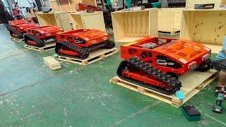 China Gasoline Remote control lawn mower packing video before shipment #RCmower #rclawnmower