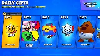 AMAZING DAILY GIFTS STREAK IS HERE??!! COMPLETE NEW FREE REWARDS | Brawl Stars
