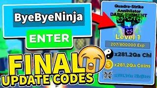 ALL 37 *FINAL* Update Codes in Ninja Legends *RIP* Roblox Ninja Legends