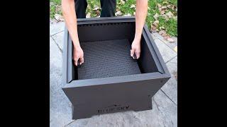 Square Peak Smokeless Patio Fire Pit Assembly