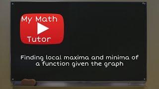 Finding local maxima and minima of a function given the graph