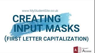 How to create an Input Mask to Capitalize the First Letter of an Input.