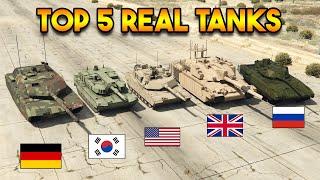 GTA 5 - TOP 5 REAL MILITARY TANKS ! (WHICH IS STRONGEST)
