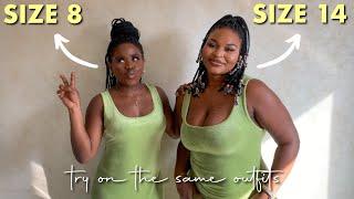 A SIZE 8 AND A SIZE 14 SHEIN MODEL TRY ON THE SAME OUTFITS 