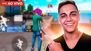  FREITAS AO VIVO  ALCANÇANDO 100 ESTRELAS NO CS!!  FREE FIRE MOBILE  LIVE ON! 