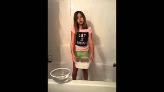 9 year old girl does the ice bucket challenge!