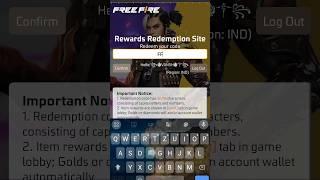 today free fire redeem code site free fire redeem code #freefireredeemcodetoday #freefite2024