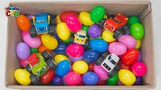 Learn the names of Color with Tomoncar friends! Surprise egg play in a toy box tomoncar world