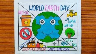 World Earth Day Drawing / One Earth One Family Save Earth Drawing / How to Save Earth Drawing