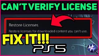 PS5 CAN'T VERIFY LICENSE EASY FIX! (Fast Solution)