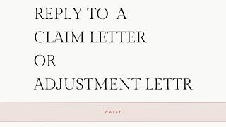 Claim Letter/Message Reply | Adjustment Letter | How to write an Adjustment letter