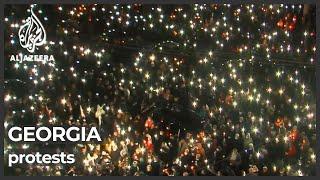 Georgians protest over imprisonment of former president