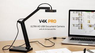IPEVO V4K PRO ULTRA HD USB Document Camera with AI-Enhanced Mic
