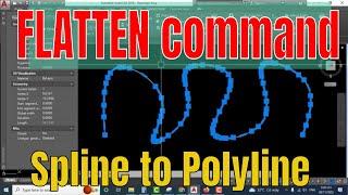 AutoCAD Tutorial | Spline to Polyline | FLATTEN command