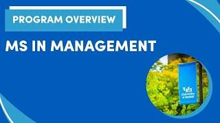 UB MS in Management Program Overview 2025