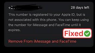 This number is registered to your apple id but is not associated with this phone | Fixed