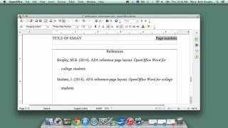 11. Setting Up an APA-Style Reference Page in OpenOffice Writer