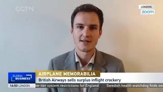 British Airways sells its First Class crockery - CGTN interview with Rhys