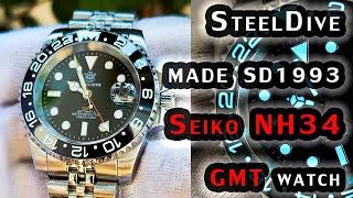 SteelDive finally uses Seiko NH34 GMT movement | New model release SD1993 GMT