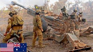U.S. Marines. Powerful M777 howitzers. Joint military exercises in Australia.