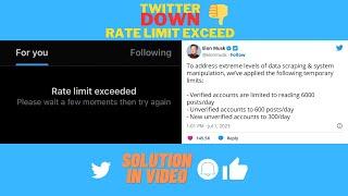 RATE LIMIT EXCEEDED TWITTER | TO RESOLVE THIS ISSUE, YOU CAN TAKE THE FOLLOWING STEPS