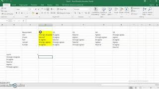 Results of Likert Scale on Excel