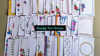 Project Assignment Note Book Decoration ideas | 50 border designs for project | 100 Border designs