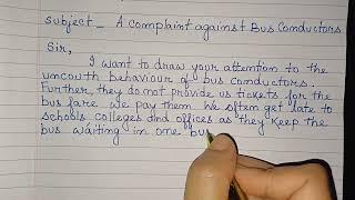 #formal letter/subject:A complaint against bus conductors