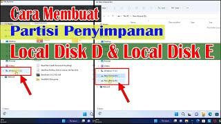 Cara Menambah Local Disk D dan E Untuk Penyimpanan Windows 10, 11