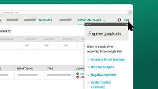 Import campaigns from Google Ads into Microsoft Advertising