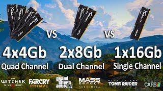 4x4Gb vs 2x8Gb vs 1x16Gb RAM Test in 6 Games