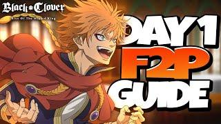 HOW TO PROGRESS YOUR ACCOUNT AS F2P ON GLOBAL LAUNCH! MY DAY 1 F2P GRIND - Black Clover Mobile
