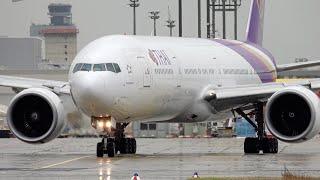 Close Up Thai Airways B777-300 (ER) Plane Spotting Frankfurt Airport