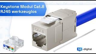 Installation Keystone Modul Cat8 Connector Premium Montage-Anleitung Übersicht hb-digital 5858