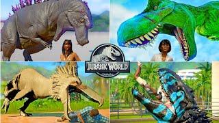 Human Hunting Animations of All Carnivore Dinosaurs - Jurassic World Evolution