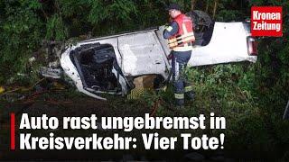 Auto rast ungebremst in Kreisverkehr: Vier Tote! | krone.tv NEWS