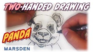 Doodle Video: Panda Bear - two-handed fine-liner pen drawing