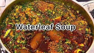 HOW TO MAKE DELICIOUS VEGETABLE SOUP WITH WATERLEAF AND BITTERLEAF | WATERLEAF SOUP