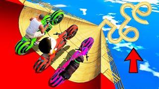 SHINCHAN AND FRANKLIN TRIED THE CRAZY LONG LOOP MEGA RAMP JUMP CHALLENGE BY CARS BIKES TRUCKS GTA 5