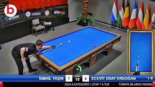 İSMAİL YAŞIN vs ECEVİT ERAY ERDOĞAN | 3 Cushion Billiards Championship  Stage 1 -A- 2024 ANKARA