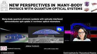 Many-body quantum photonic systems with optically interfaced... ▸ Jelena Vuckovic (Stanford)