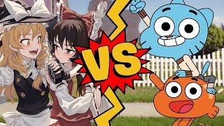 M.U.G.E.N. Battles | Reimu Hakurei/Marisa Kirisame vs Gumball/Darwin