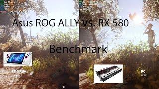 Asus ROG Ally Z1 extreme vs. RX 580 various Benchmarks